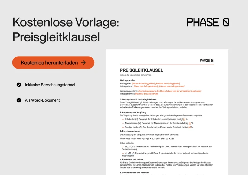 Preisgleitklausel Muster