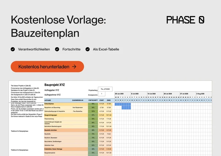 Bauzeitplan Vorlage in Excel
