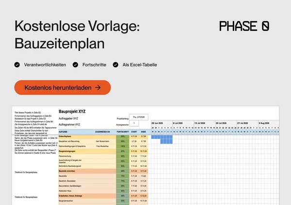 Bauzeitplan Vorlage in Excel