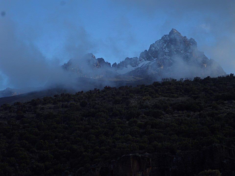 Misty mountain view photograph taken along Mount Kilimanjaro's Rongai Route