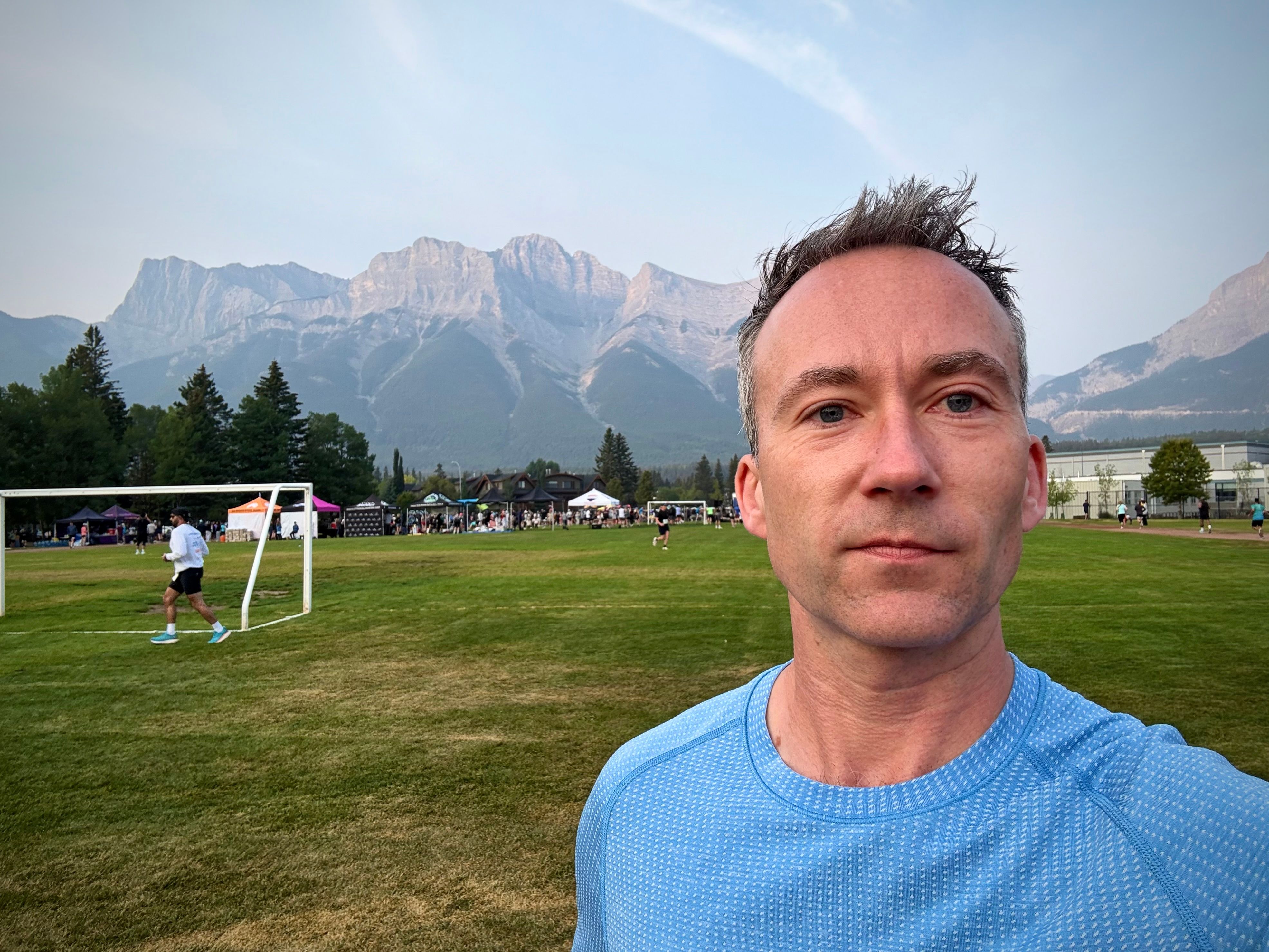 Geoff Ball in a field in Canmore, Alberta.