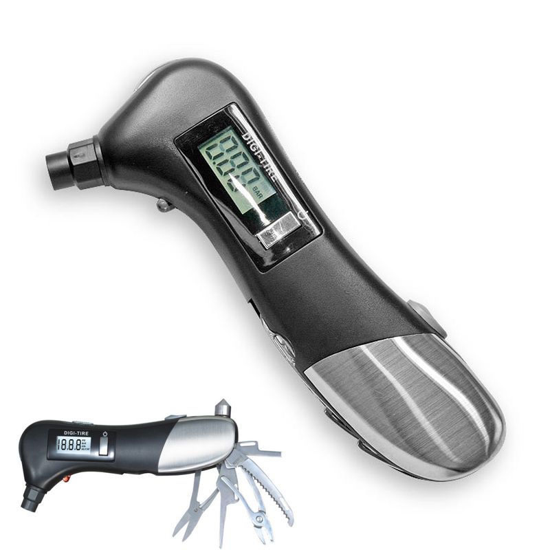 Multifunctional 9-in-1 Digital Tire Gauge With Flashlight