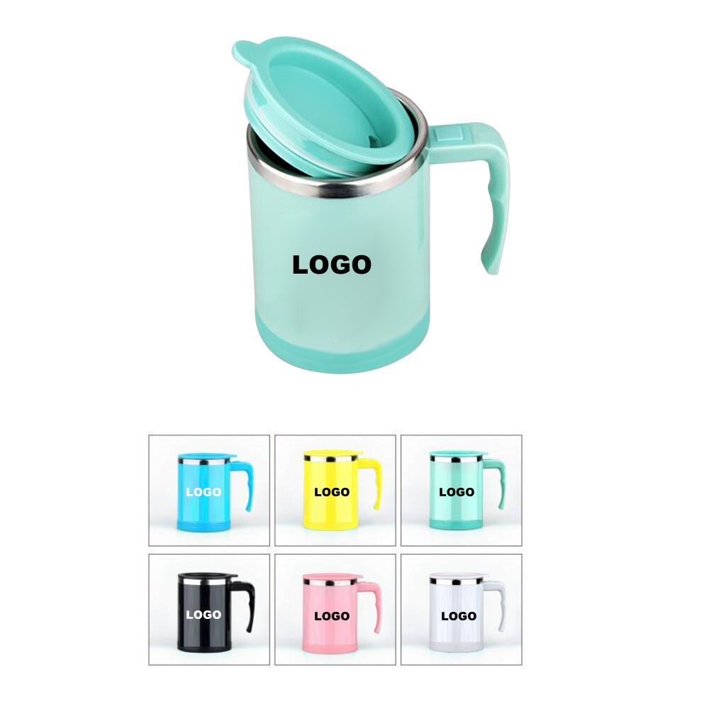 Self-Stirring Stainless Steel Coffee Mug