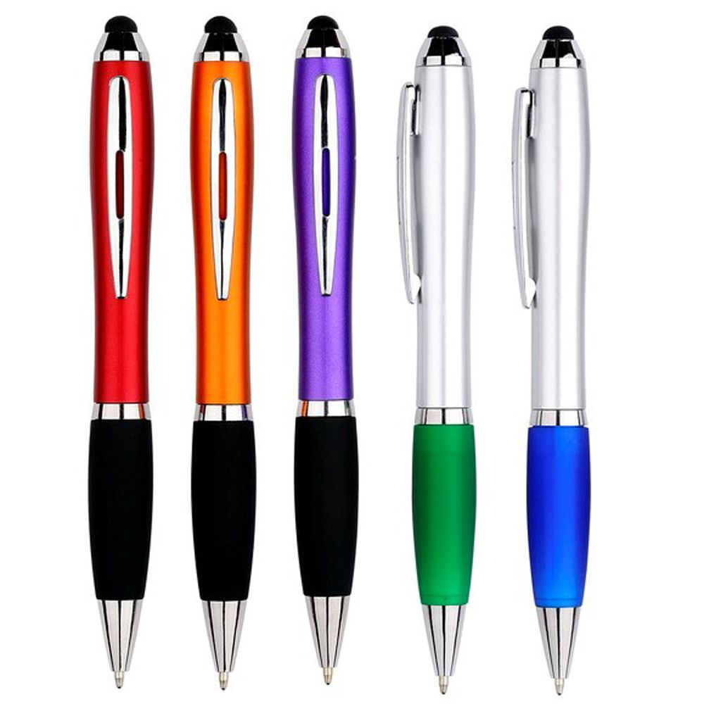 Twist action pen with stylus