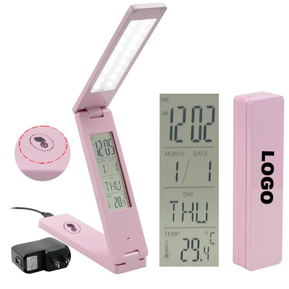 Rechargeable Folding LED Desk Lamp with Calendar