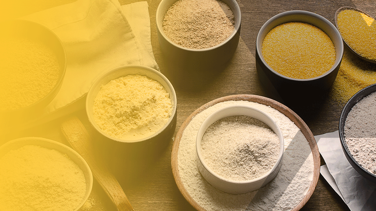 Collection of gluten-free flour alternatives