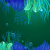 Digital Illustration of Blue and Green Algae