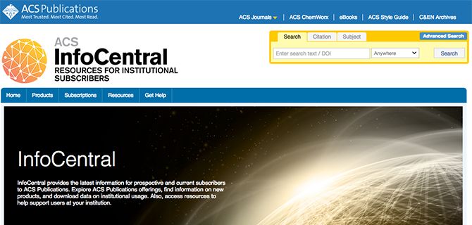 Discover the Redesigned InfoCentral ACS Publications Chemistry Blog