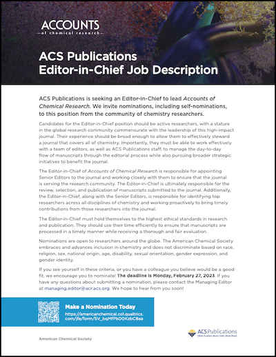 Editor-in-Chief job description for Accounts of Chemical Research