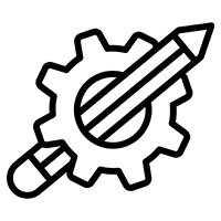 Gear and pencil icon