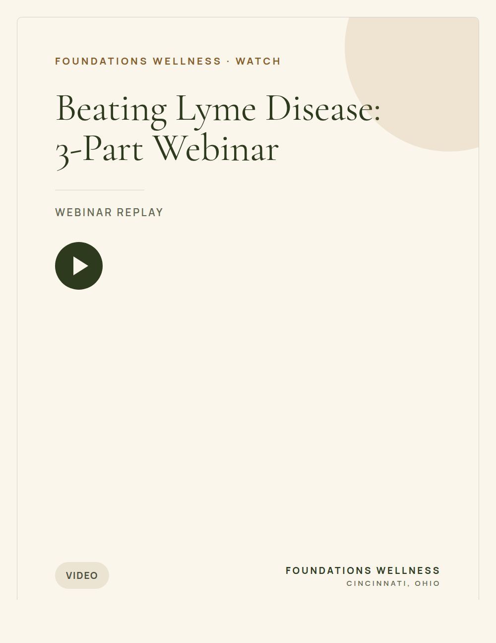 Cover tile for the Beating Lyme Disease: 3-Part Webinar recording