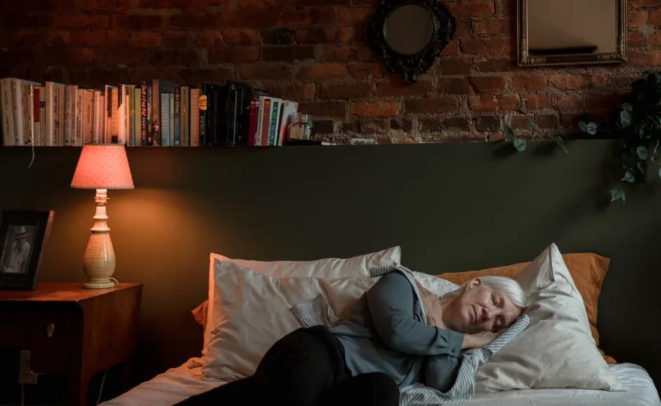 woman peaceful sleep