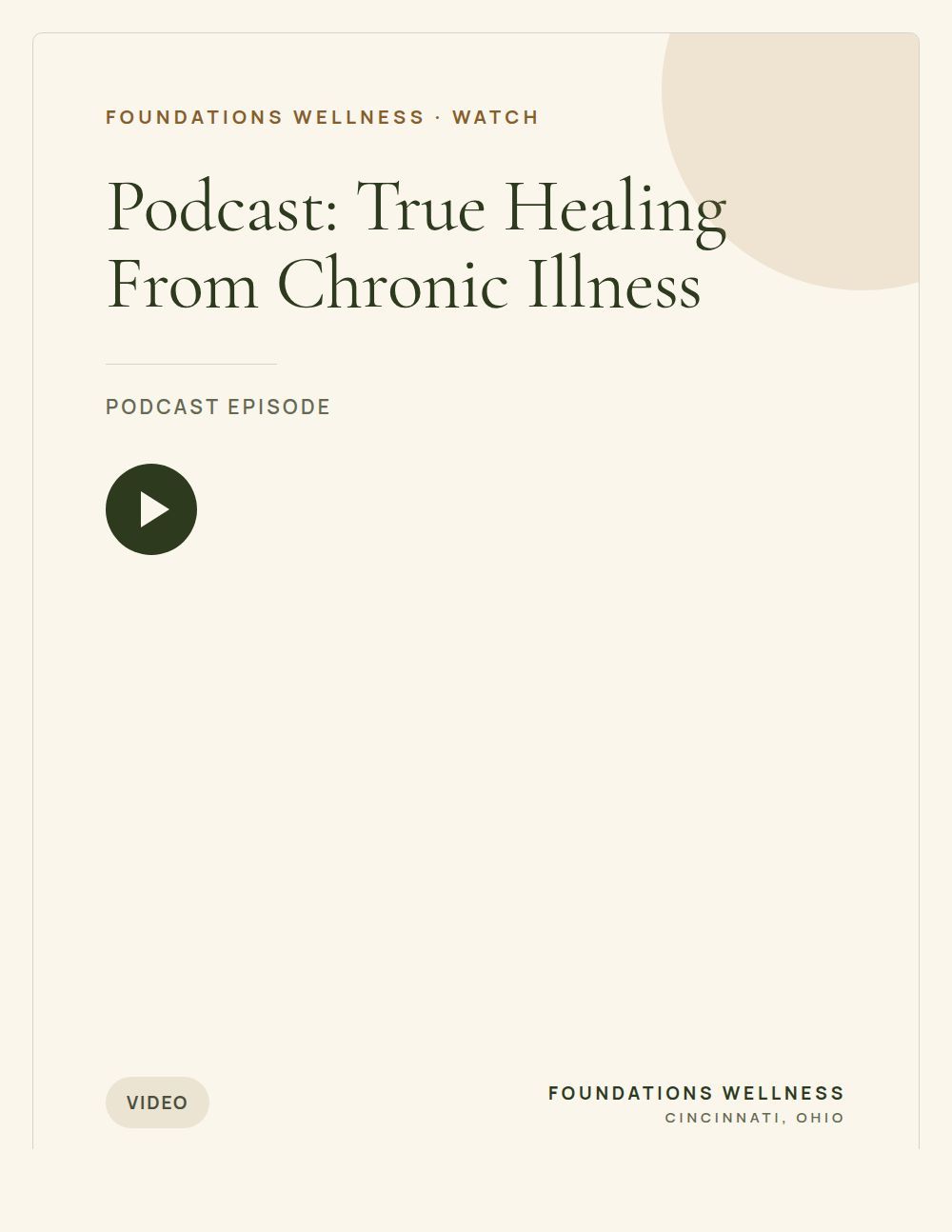 Cover tile for the Podcast: True Healing From Chronic Illness recording