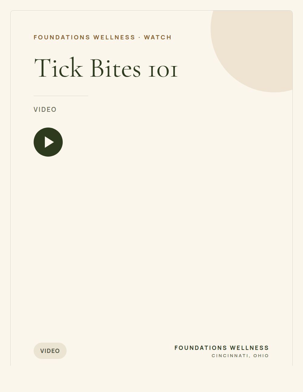 Cover tile for the Tick Bites 101 recording