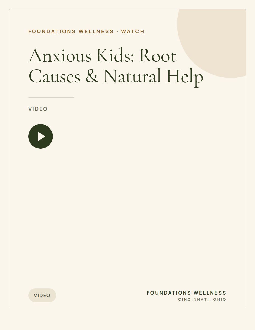 Cover tile for the Anxious Kids: Root Causes & Natural Help recording
