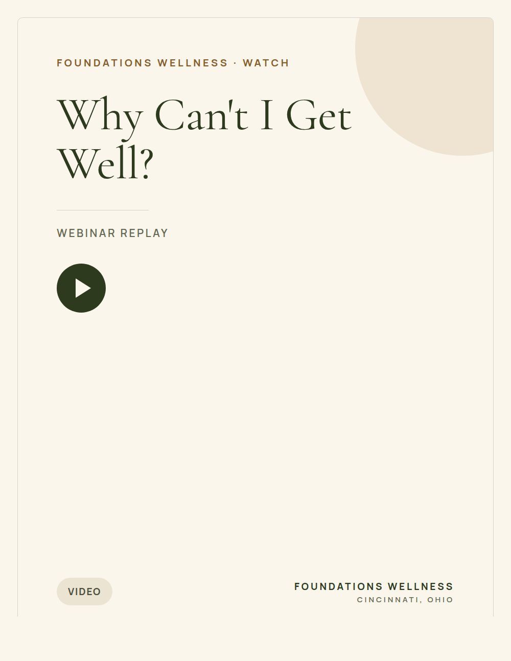Cover tile for the Why Can't I Get Well? recording
