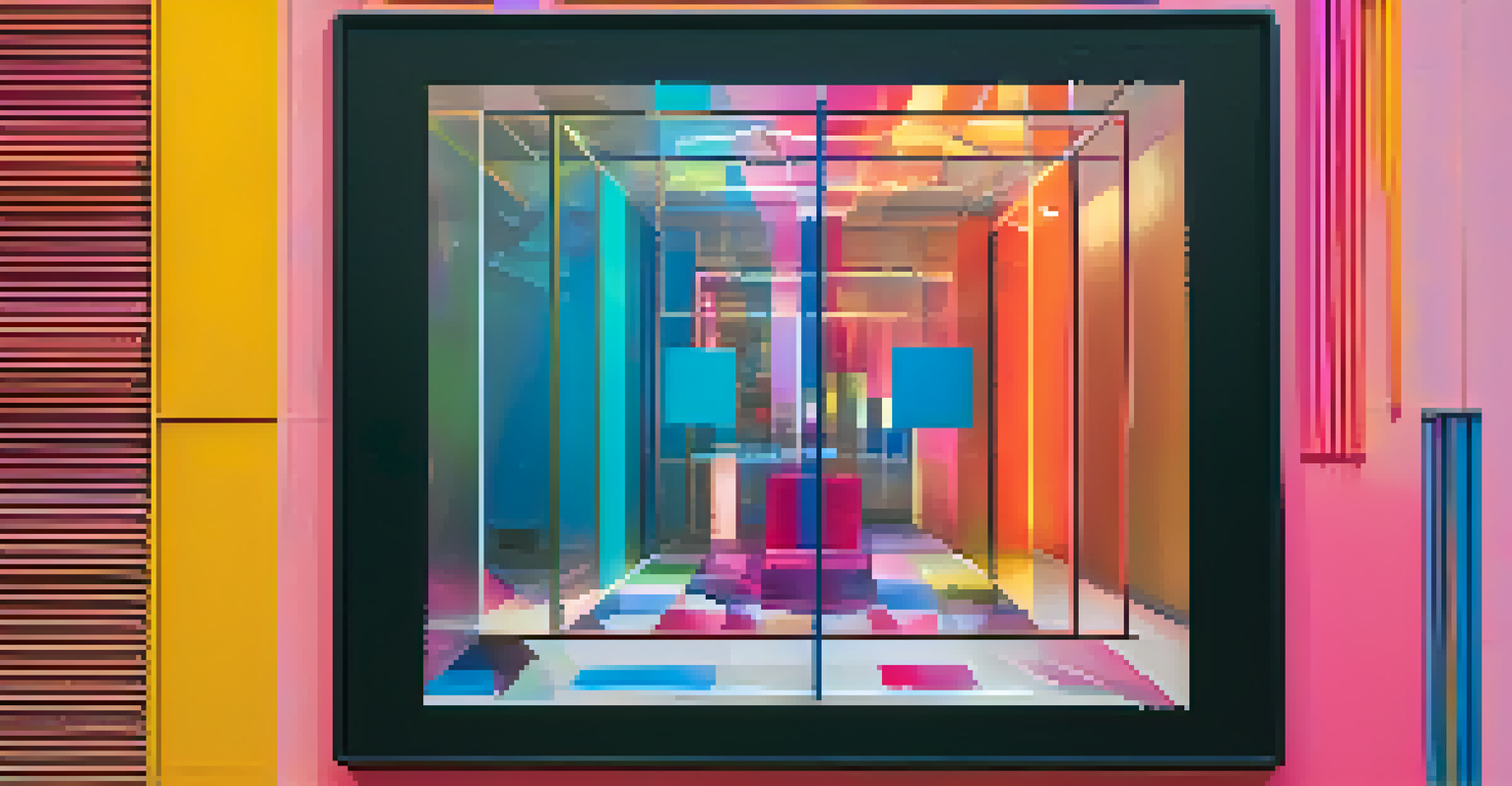 A close-up of a physical NFT art piece displayed on a digital screen, with vibrant colors and artistic textures illuminated by focused lighting.