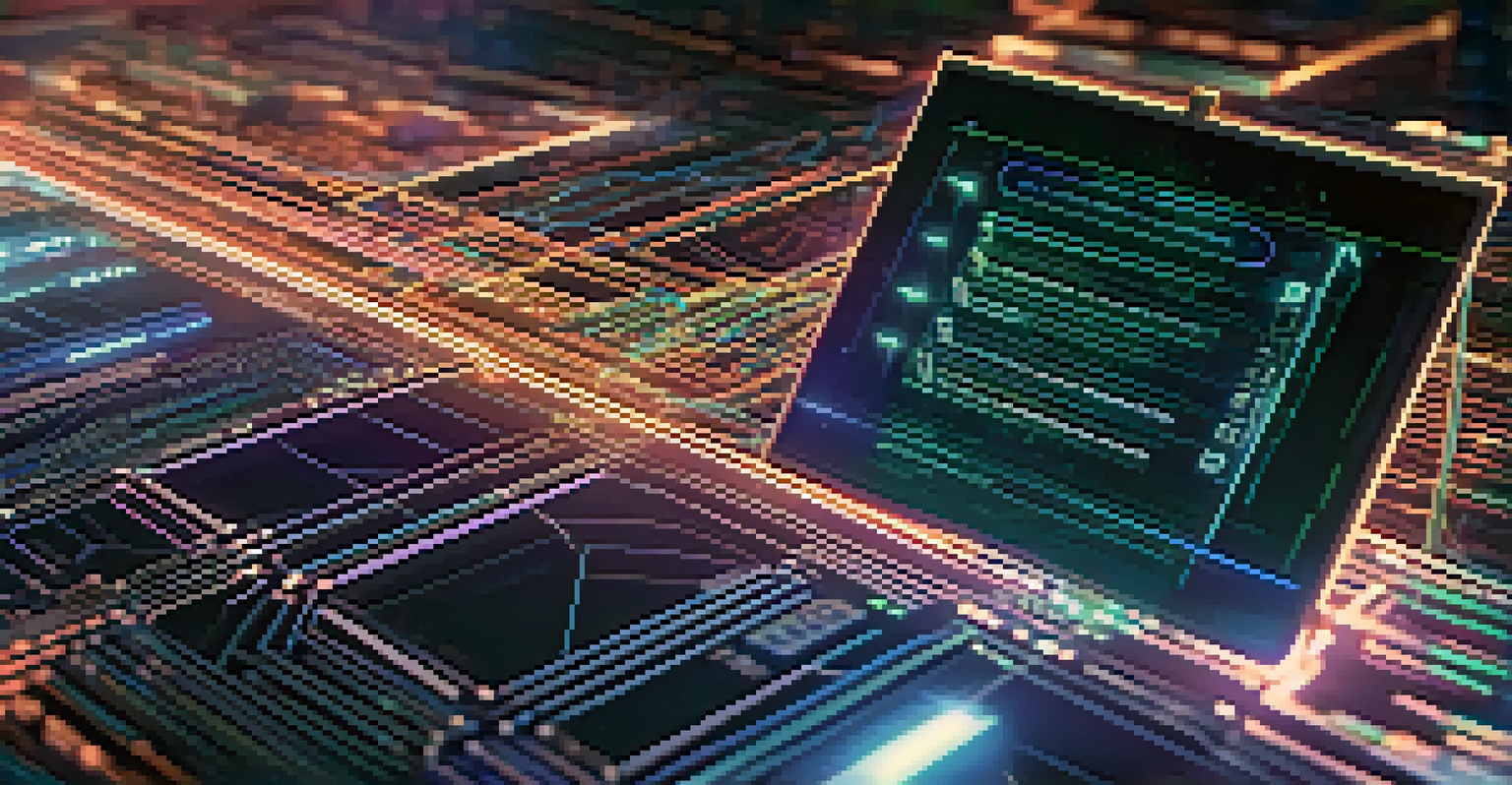 A close-up of a blockchain ledger showing transaction records, with a high-tech background of circuits and data streams.