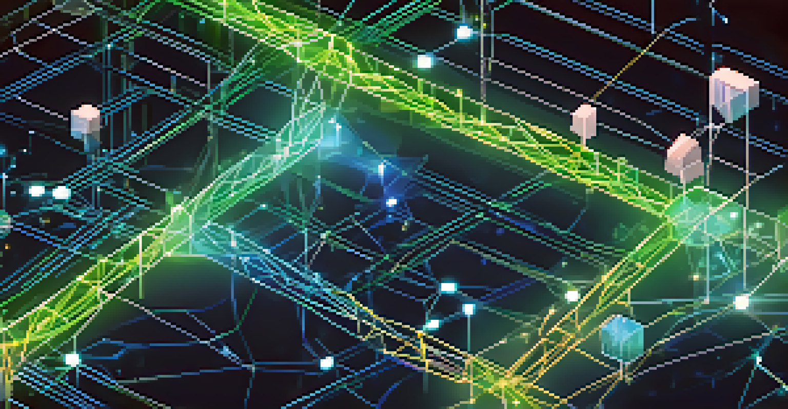 An artistic depiction of cross-chain technology showcasing the movement of digital assets between blockchains.