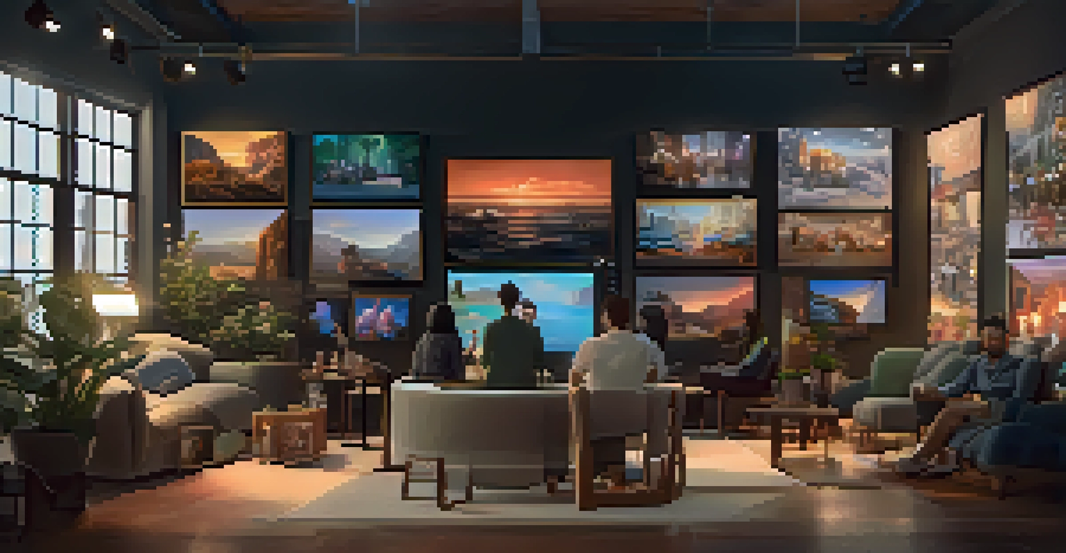 An artist hosting a live stream event discussing their NFTs, with an online audience engaged in the background.