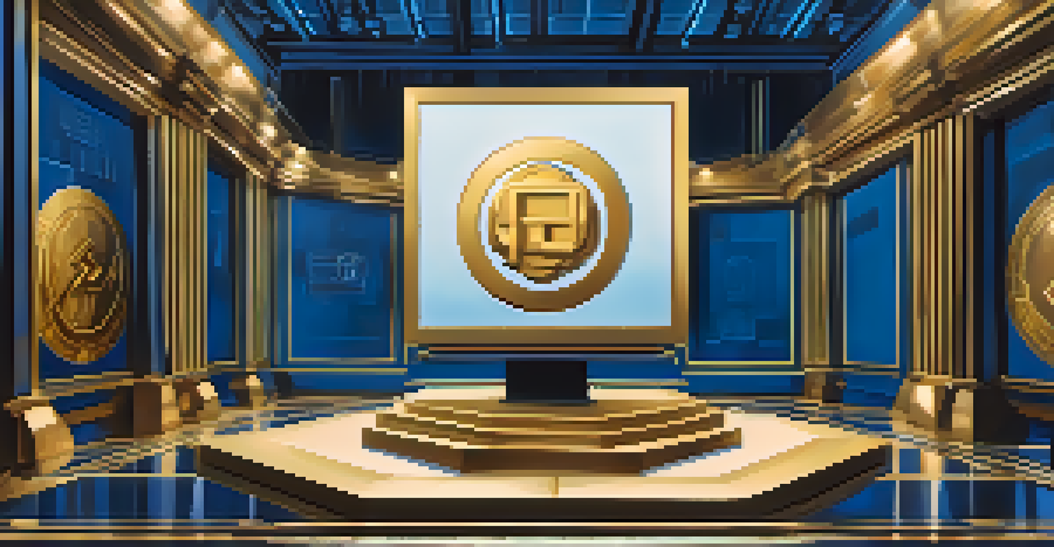 An artistic image illustrating intellectual property rights in NFTs, featuring a famous artwork with blockchain and copyright symbols.