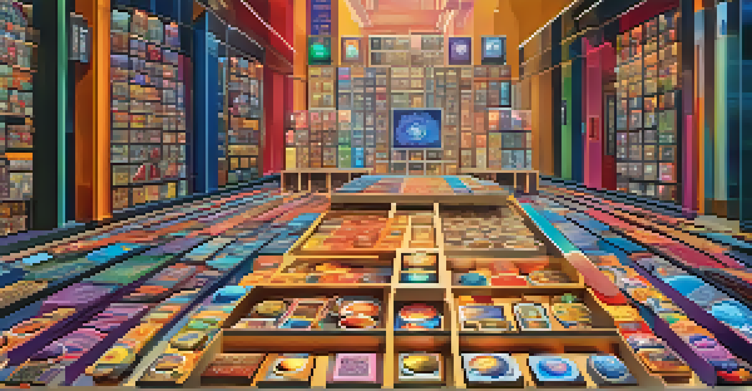 A gallery of unique digital artworks representing Non-Fungible Tokens (NFTs) with vibrant colors and interactive elements.