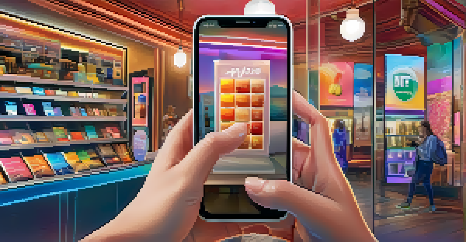 A person holding a smartphone displaying a vibrant NFT purchase, set in a cozy room with modern decor and soft lighting.