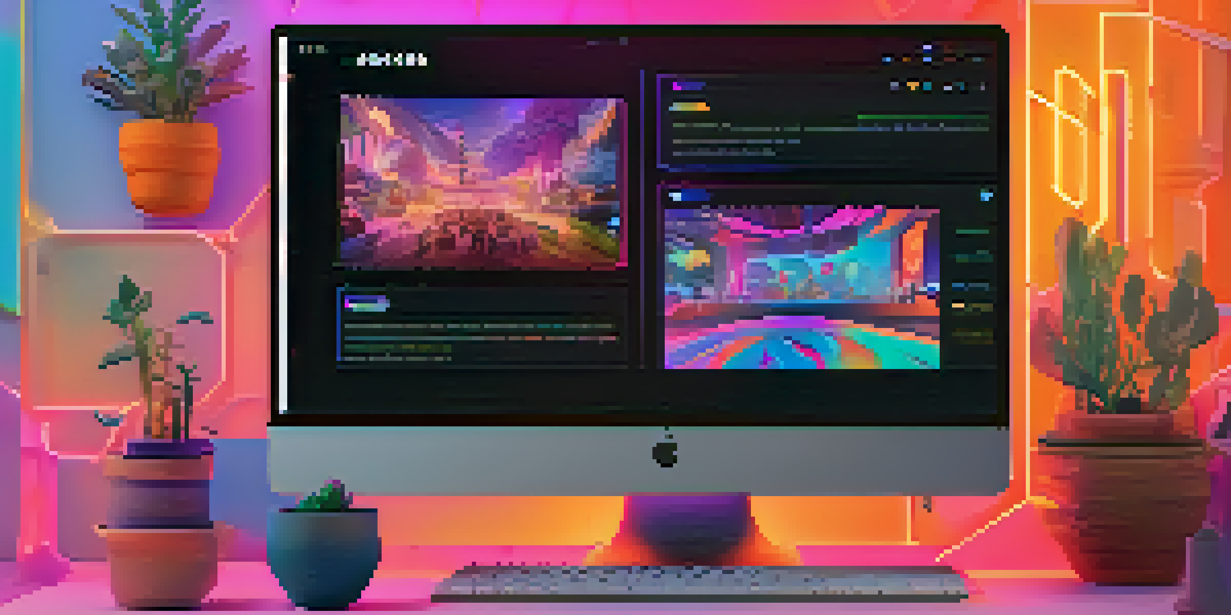 A computer screen displaying a colorful Discord server with various NFT channels and users actively discussing and sharing digital art.