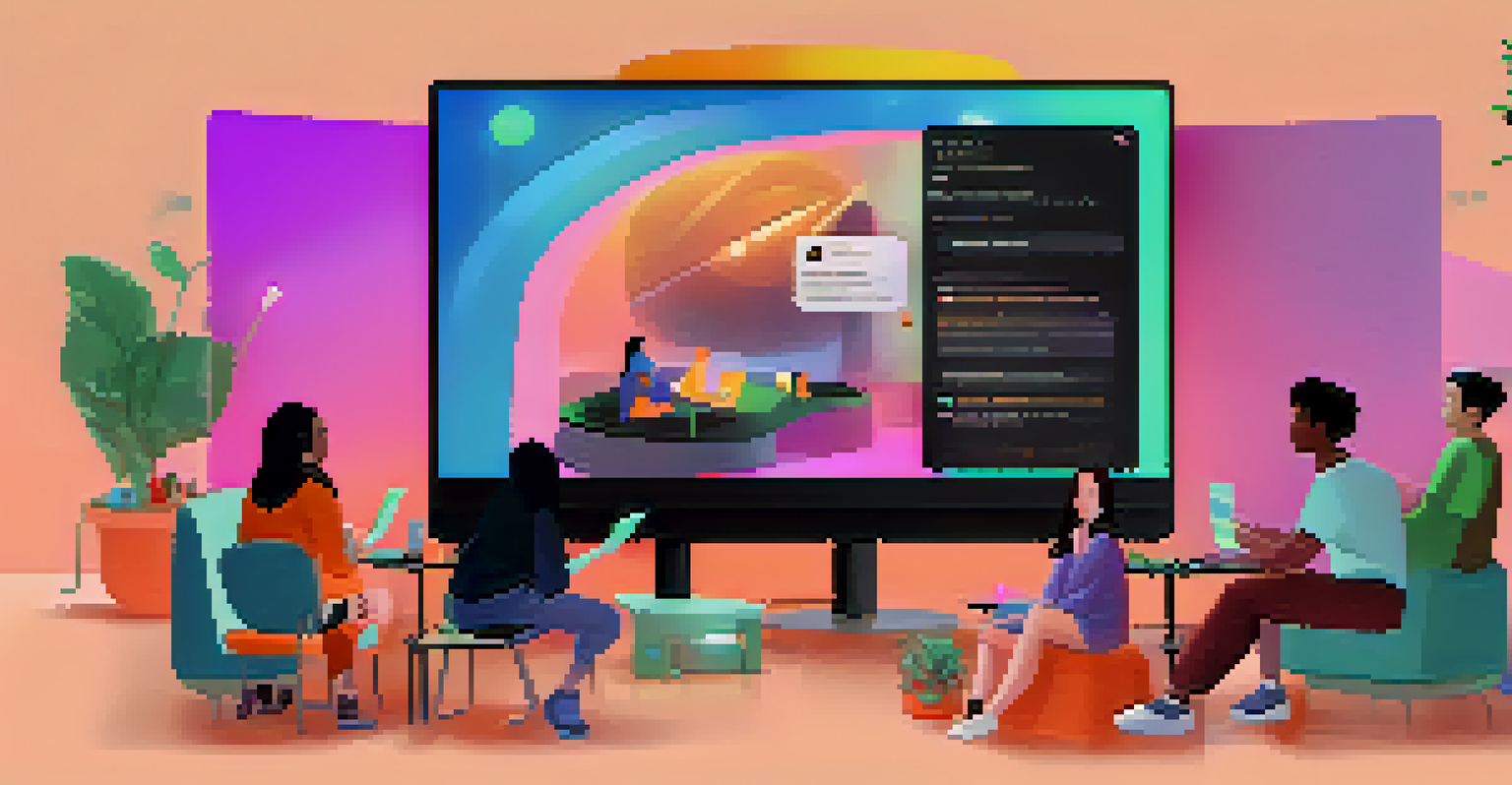 An online AMA session about NFTs on Discord, showing a lively chat filled with questions and answers, and a colorful promotional banner.