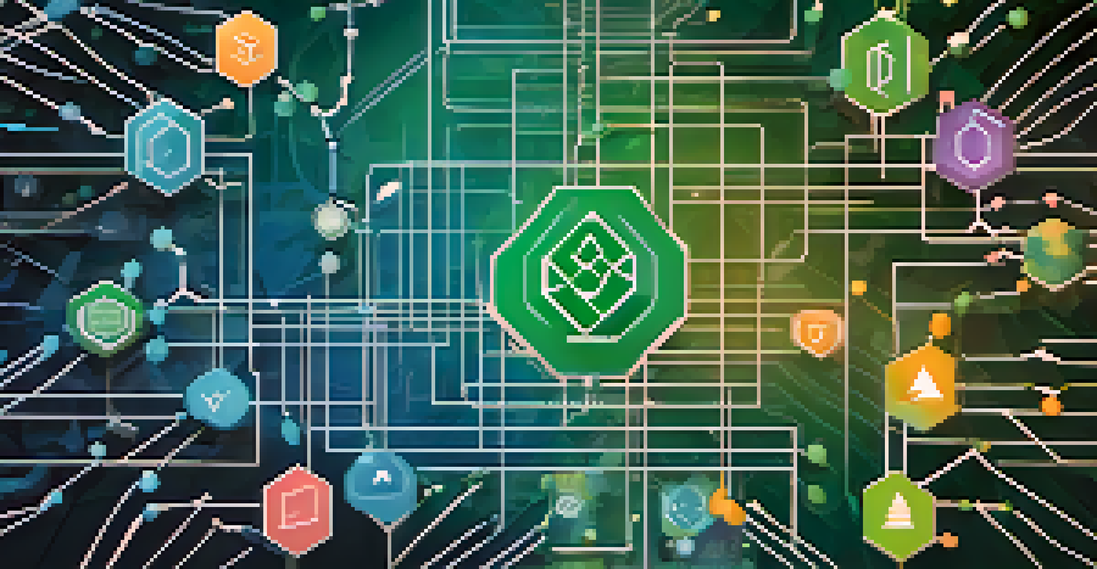 A digital representation of a blockchain network with interconnected nodes, symbolizing unique NFTs, against a backdrop of philanthropic symbols.