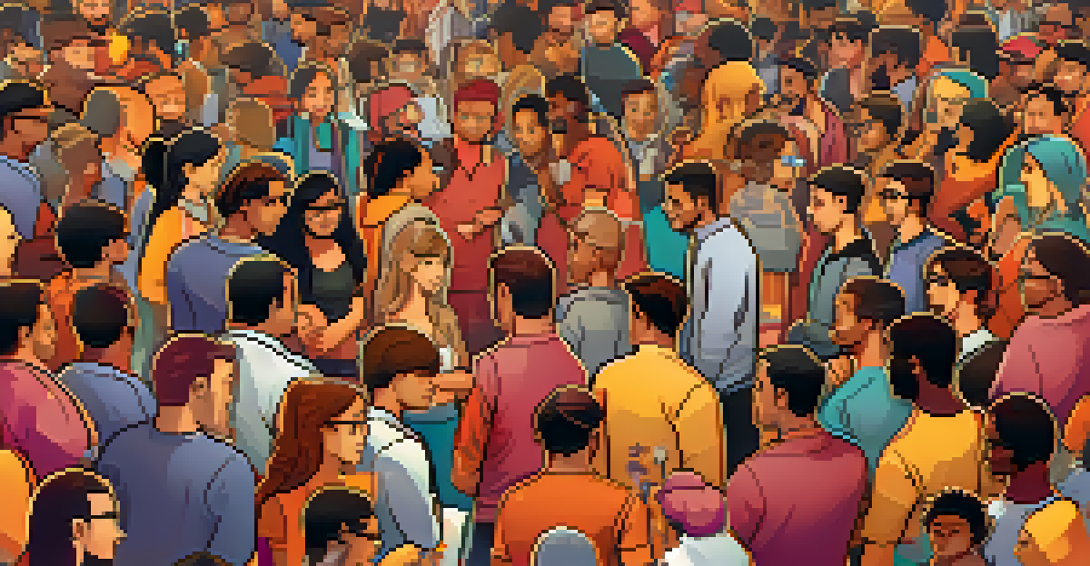 A digital representation of a Reddit community forum with diverse user avatars discussing NFTs, featuring colorful speech bubbles and a Reddit logo.