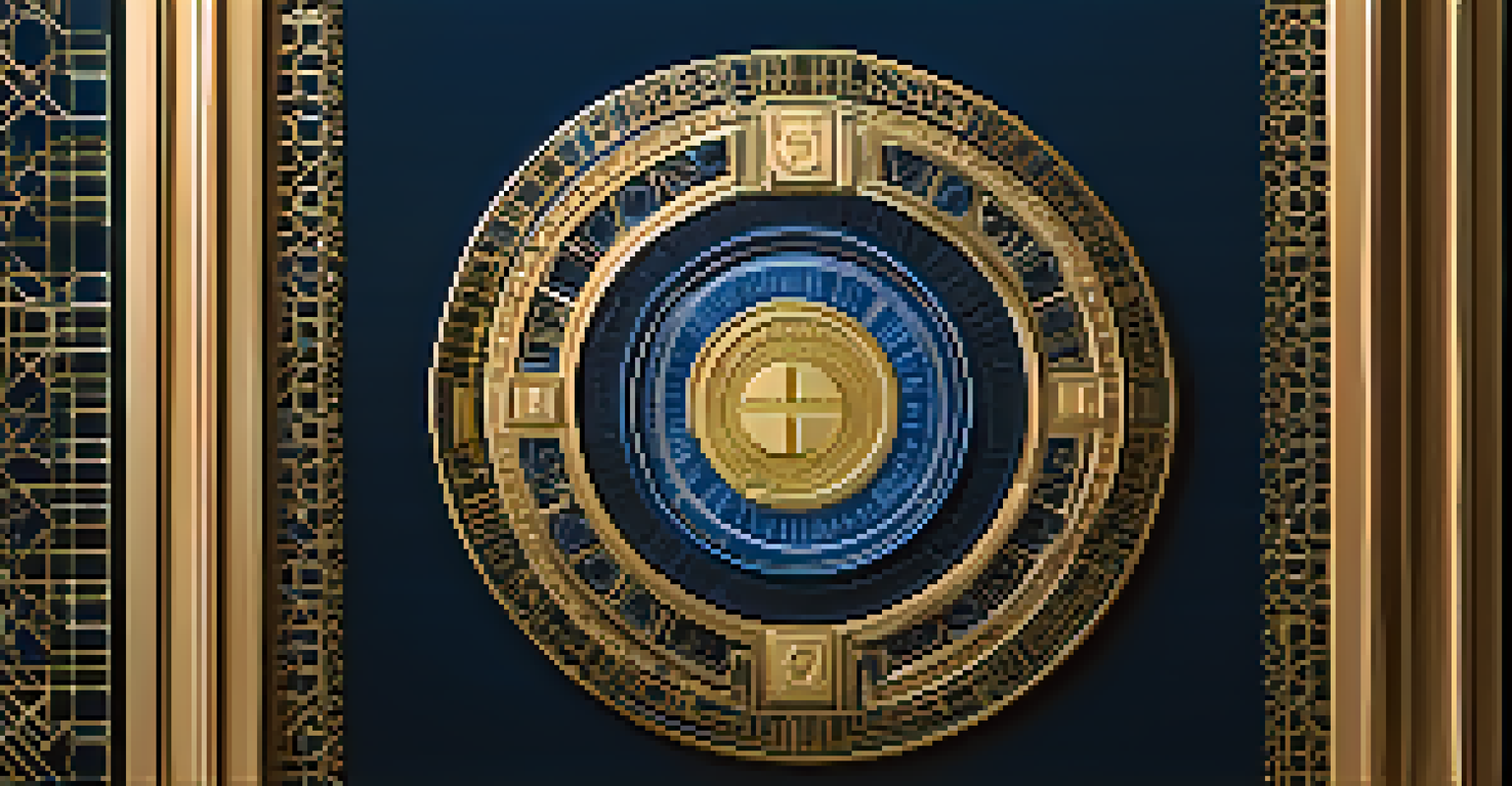 A close-up of a digital token representing the ERC-721 standard with a unique artwork and golden border.