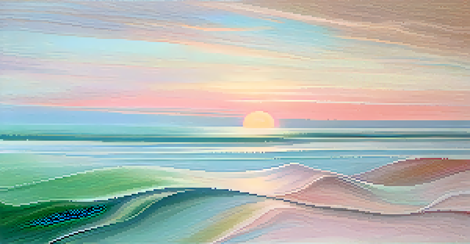 An abstract composition with a blend of pastel colors creating a soothing texture, resembling a tranquil sunrise.