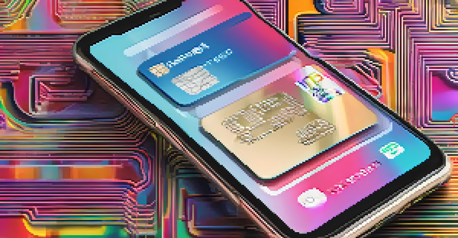 A smartphone showing a digital wallet with various colorful NFTs, set against a subtle digital pattern background.