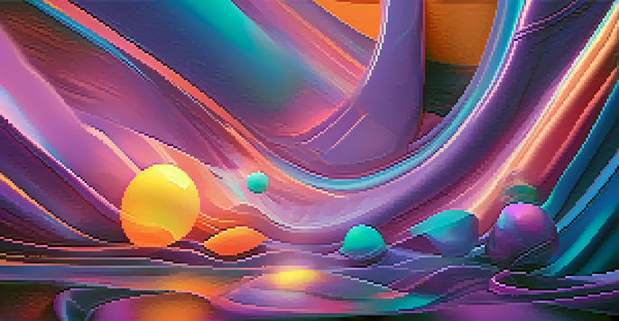 A colorful abstract digital artwork representing an NFT, with a glowing effect in the center and a gradient background.