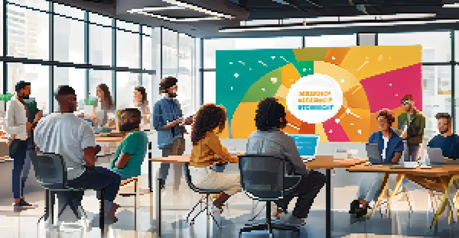 A diverse group of people in a modern workspace collaborating on NFT membership programs, with a large screen displaying benefits.