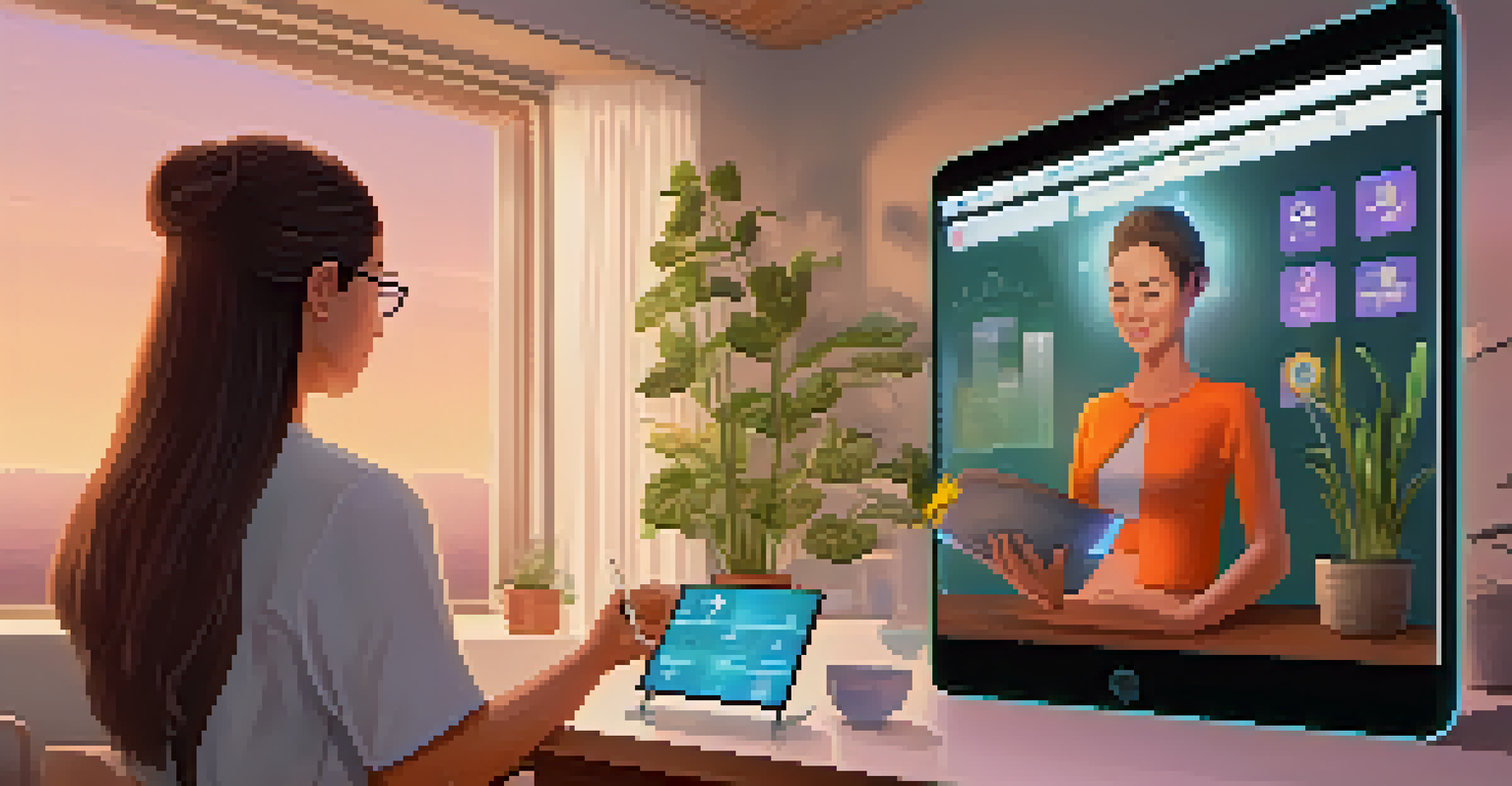 A patient managing her health data as NFTs on a tablet in a cozy home setting.