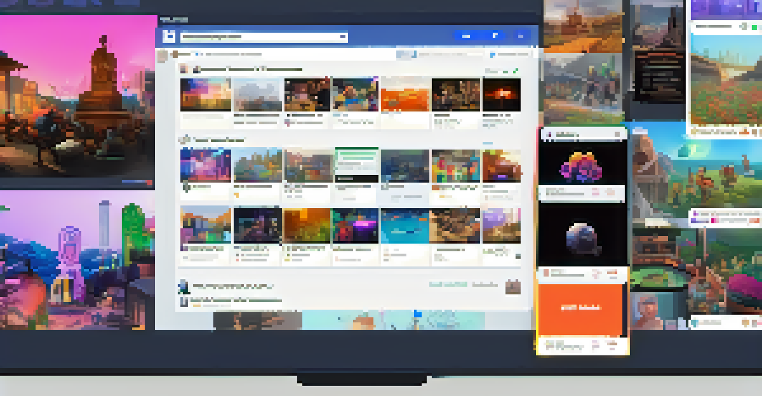An illustration of a Facebook Group interface dedicated to NFTs with active posts and community engagement.