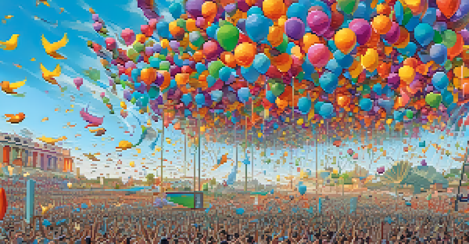 A social media interface showcasing a lively Twitter feed filled with colorful NFT art posts and user interactions.