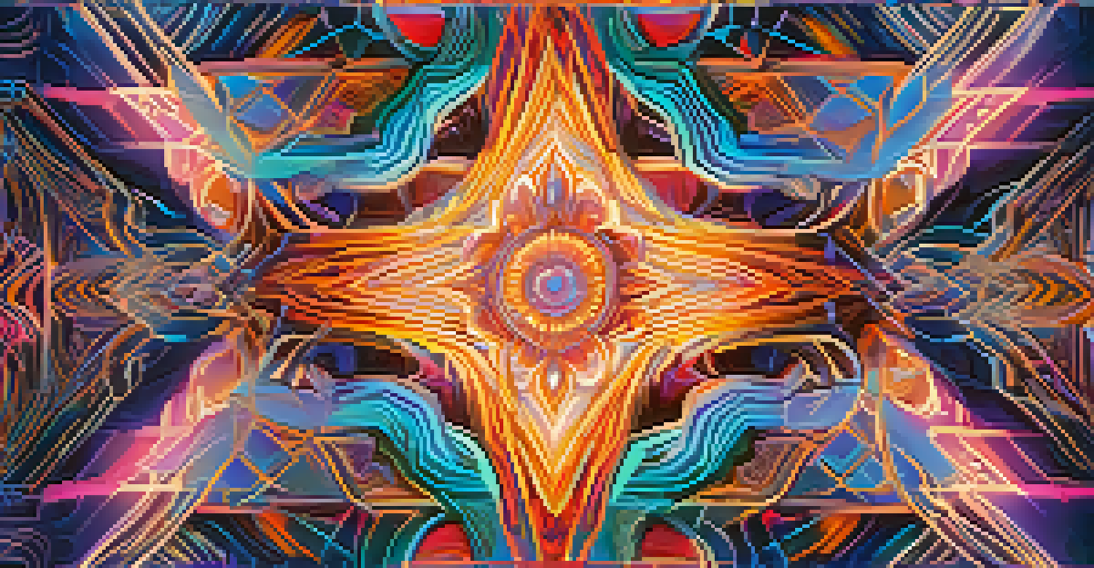 A detailed view of a colorful digital art NFT with intricate patterns.