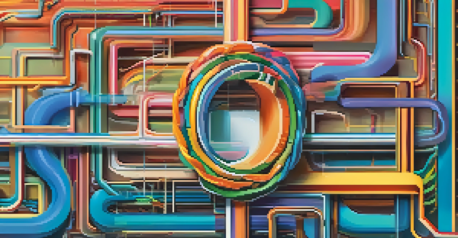 An abstract representation of NFT provenance with a digital chain connecting unique digital artworks.