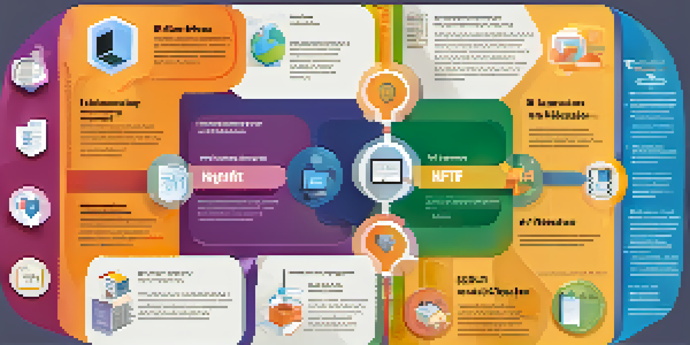 An infographic illustrating the benefits of NFTs in education, featuring icons and vibrant colors.