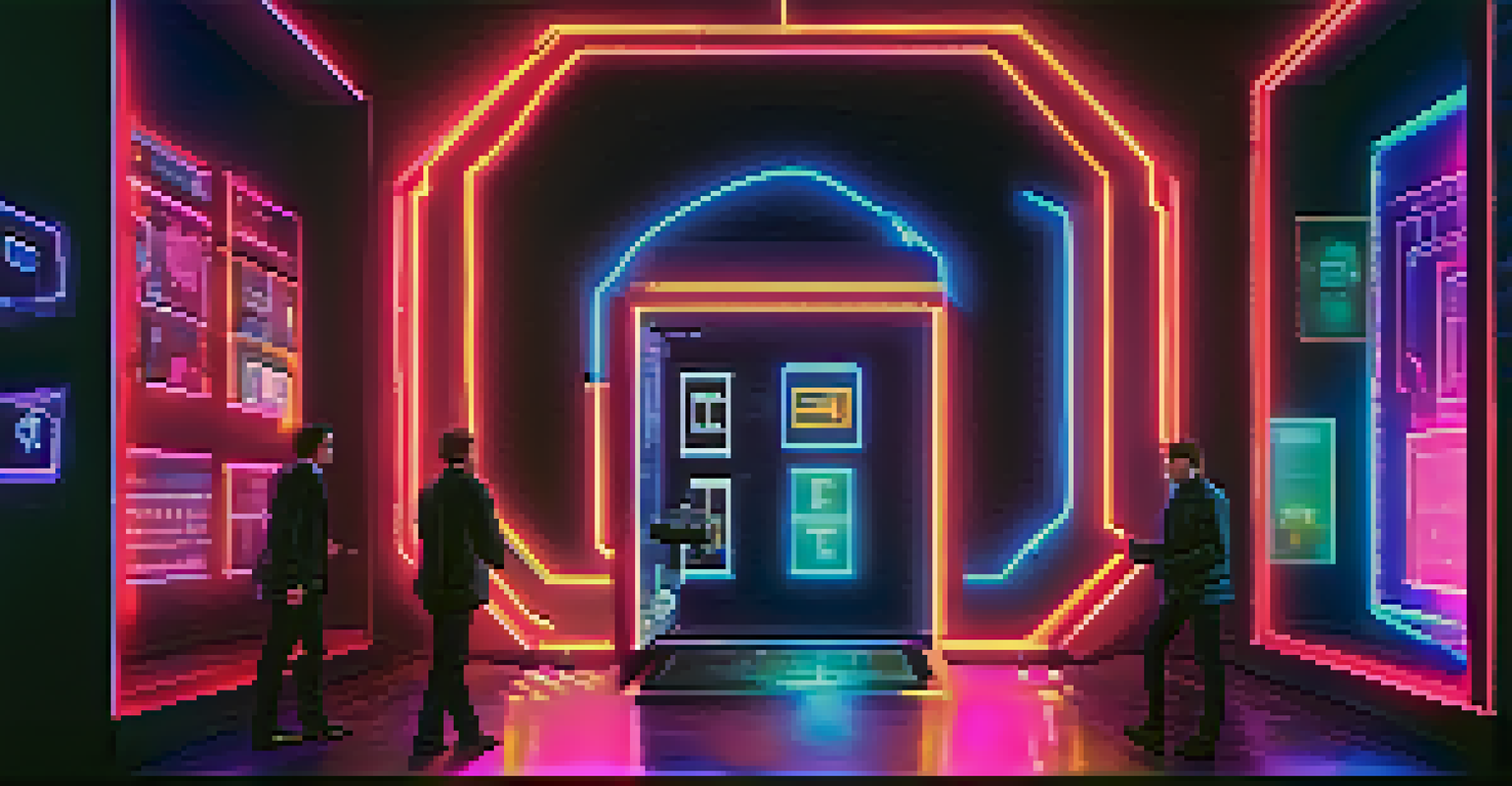 An abstract image of a digital key unlocking a virtual vault filled with glowing NFTs against a dark background, symbolizing digital ownership.