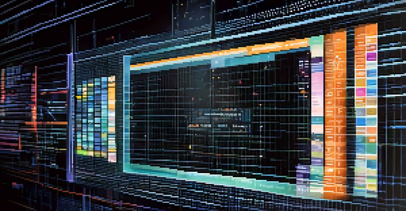 A close-up of a glowing blockchain ledger displaying verified transactions in a dark room.
