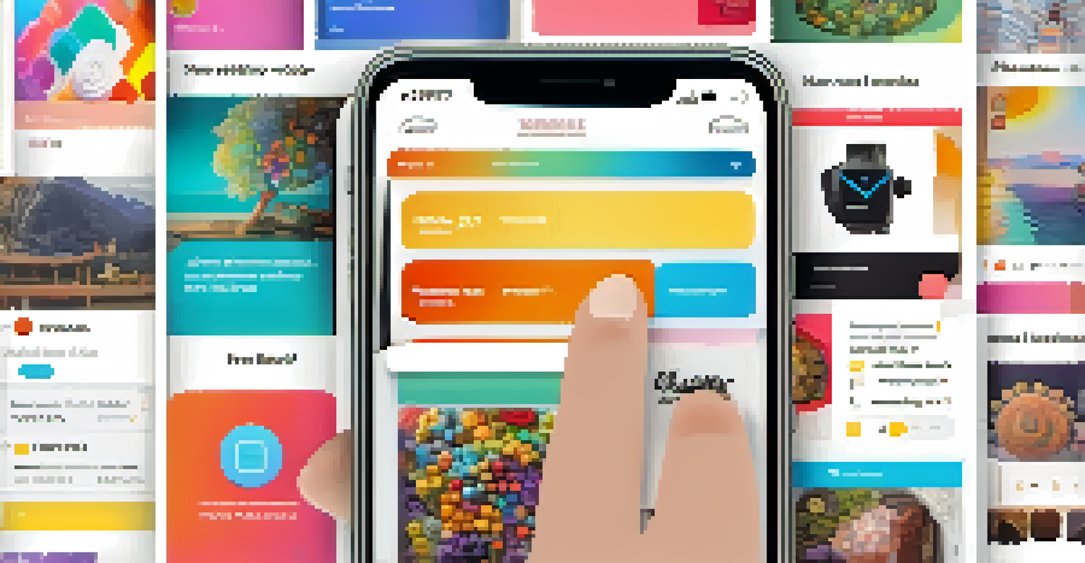 A mobile interface showcasing personalized NFT recommendations with a user-friendly layout and a hand reaching towards the screen.