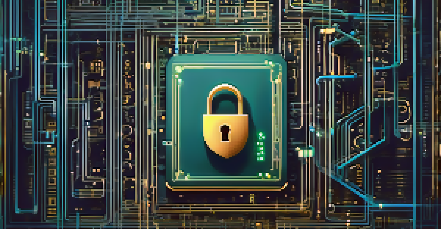An abstract image of a lock made of circuit patterns surrounded by binary code, symbolizing data privacy in the digital age.