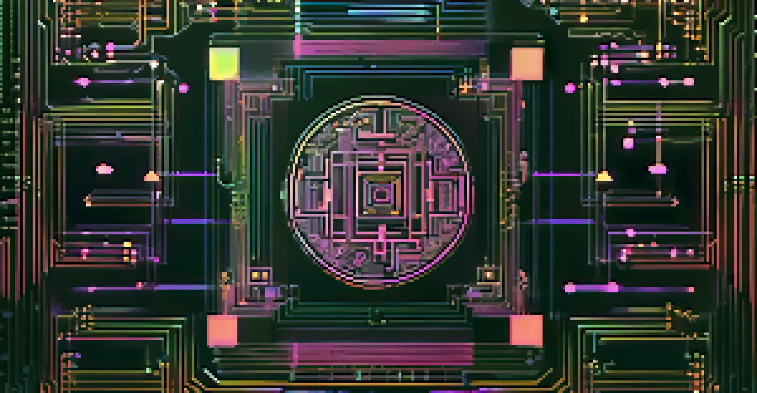A close-up of a blockchain interface showcasing colorful digital NFTs with intricate designs.