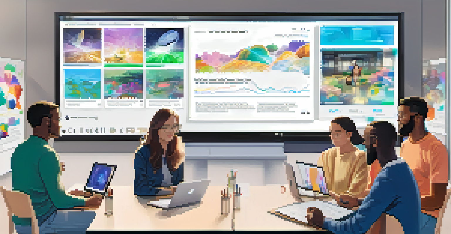 A diverse group of people participating in a usability testing session, looking at an NFT platform on a screen.