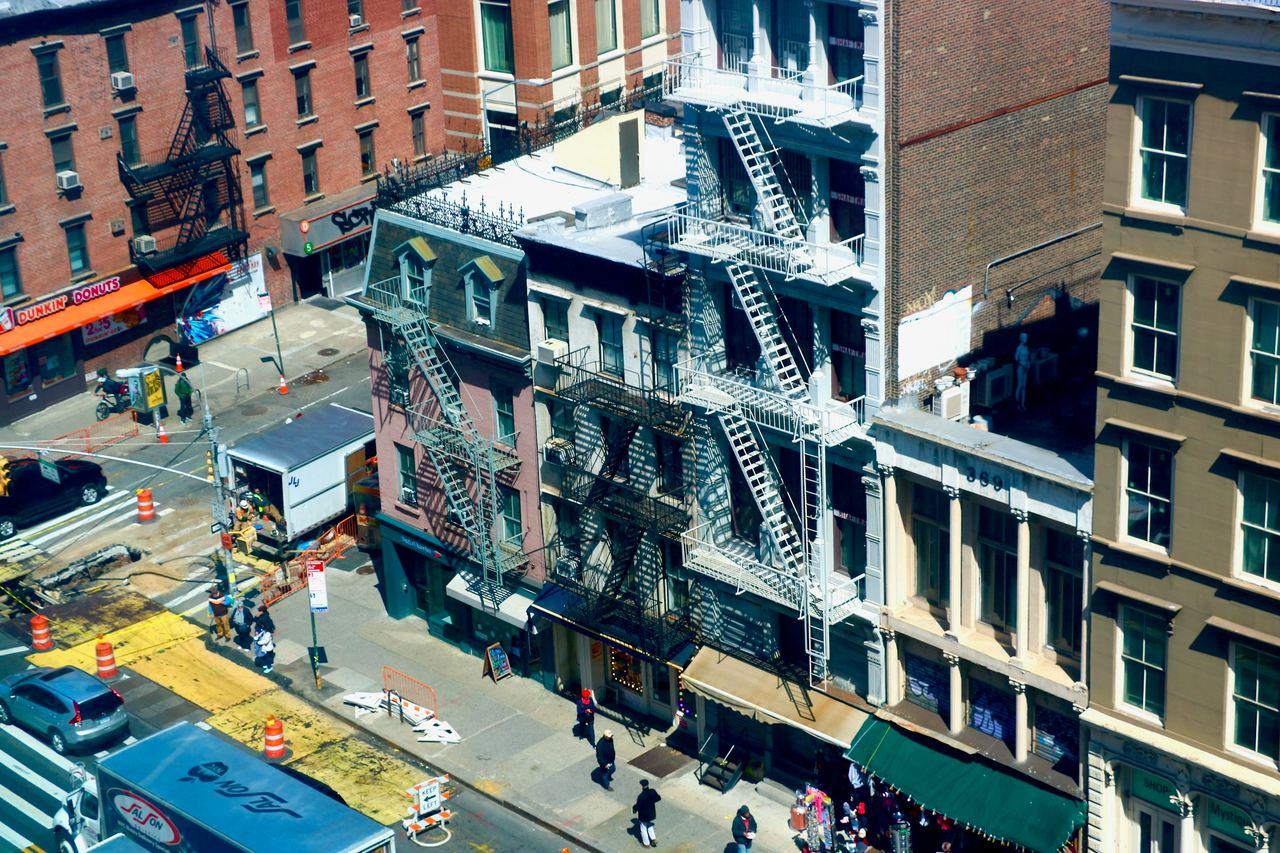 A downtown street in New York City, New York