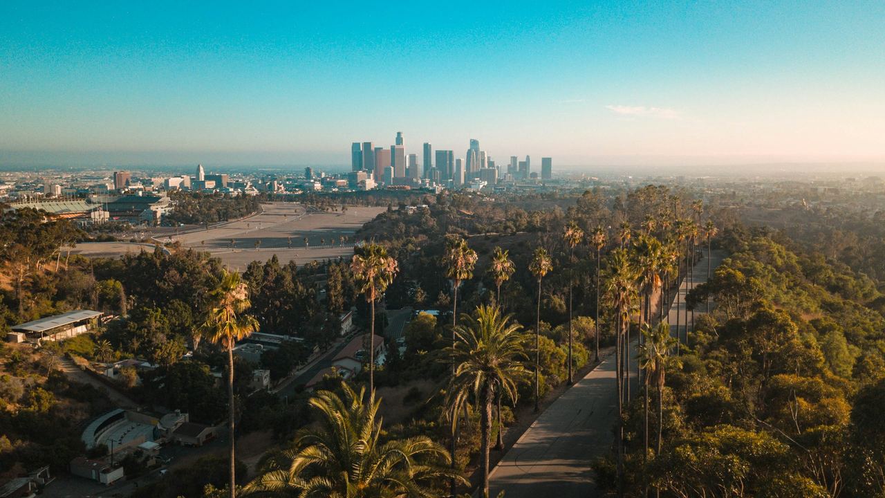 Los Angeles City Skyline from DJI Mavic Pro